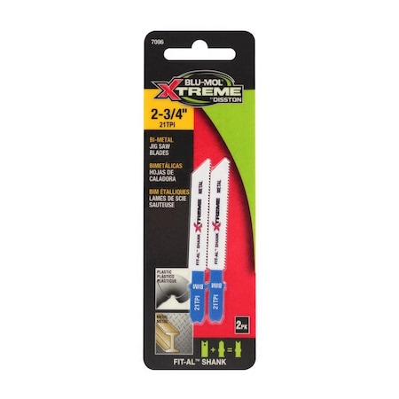 Blu-Mol Xtreme Blu-Mol Xtreme 2-3/4 in. Bi-Metal Universal Jig Saw Blade 21 TPI 2 pk E0217096